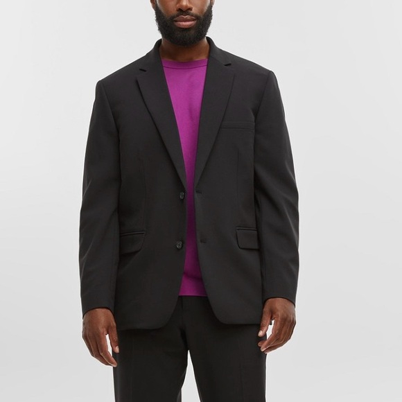 Mode of One Single Vested Men’s Blazer 3-Button Color Black Size Large